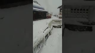 Shimla #railway station. #Kalka to #Shimla HERITAGE Rail line. #Train moving in the snow.