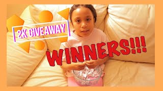 Announcing 2K Giveaway  WINNERS | Thank You to ALL who Entered