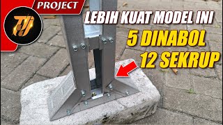 Cara Membuat Sepatu/dudukan tiang kanopi baja ringan model segitiga