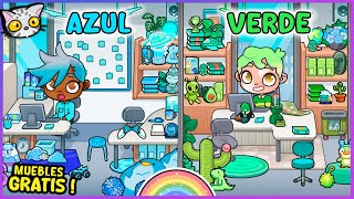 🌈✨ Creo y Decoro GRATIS la NUEVA OFICINA Arcoíris en AVATAR WORLD (Azul y Verde) PARTE 2 🖌️💼