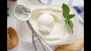 Homemade Vanilla Ice Cream With 3 Ingredients | Vanilla Ice Cream Recipe | No Eggs&Ice Cream Machine