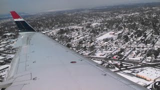 US Airways Express CRJ900 Landing in Snow-Covered Norfolk (KORF)