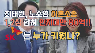 [사건사고이슈] 최태원, 노소영 이혼소송 재산분할 1,2심 합쳐 인지대만 80억!!!!SK는 누가 키웠나?