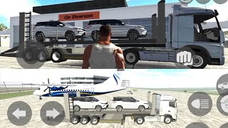 Indian bikes driving 3D - Truck Trailer/ kontainer mengirim mobil sport Legendar ke Car Showroom.