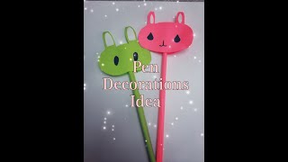 DIY handmade Fan Pen Decorations Idea | how to make paper fan | School Supplies-Back #Shorts