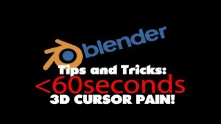 Blender BASIC Tips and Tricks under 60 seconds: How to recenter the 3D cursor