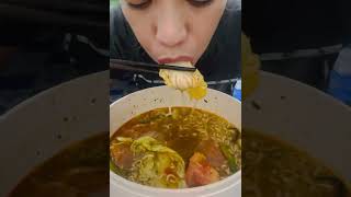 Spicy chinese instant noodles mukbang