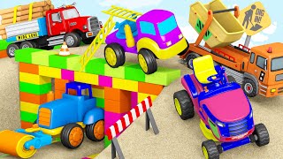 Bridge Construction Vehicles, Fire Truck, Dump Truck Toys