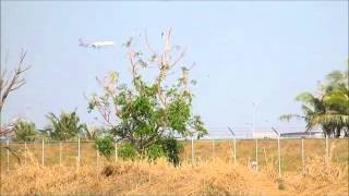 Suvarnabhumi airport runway 19R plane spotting.