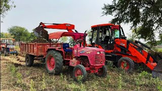 JCB 3dx Backhoe Loading Mud in Mahindra 475 JCB 3dx Miti khudai JCB video JCB cartoon #jcb3dx #jcb