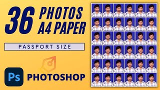 36 Passport Size Photos A4 Paper I Ek A4 Paper me 36 Passport Size Photo kaise nikale I Photoshop