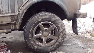 Отзыв о резине BFGoodrich KM2 215/75/15. Установка Лифт-комплекта F-DESIGN на НИВУ