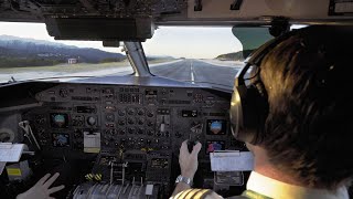 SPECTACULAR DHC-8-300 Cockpit Take Off from Frosty Kristiansund Airport