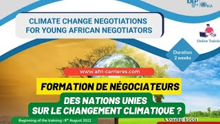 Comment Postulez à la formation de négociateurs des Nations Unies sur le changement climatique ?