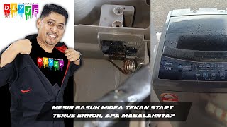 Mesin basuh Midea tekan start terus error, apa masalahnya?