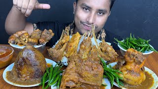 EATING MUTTON CURRY ,MUTTON CHAP CURRY ,MUTTON LIVER CURRY ,CHILLI & RICE | MUTTON CURRY EATING ASMR