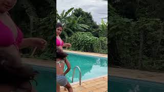 DESAFIO NA ÁREA DA PISCINA COM ELAS