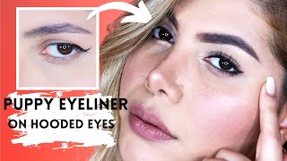 Super EASY Puppy Eyeliner for Every Day on HOODED / DOWNTURNED EYES | Try this Cute Puppy Eyeliner!