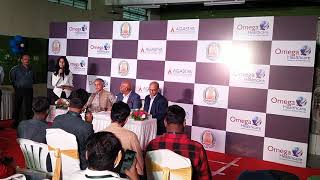 MC Nandhini as a moderator during the press meet of Omega healthcare & Agastya International Foundtn