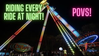 Six Flags Magic Mountain at Night! Rides + More!