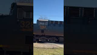 CSX Train Passes CSX DPU on a Coal Train! Train Meet on the B&O! #railroadcrossing #rail  #railroad