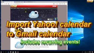 Import Yahoo calendar to Google calendar (includes recurring events)