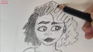 My Drawing #87 | How to Draw a Girl with Short Hair | Aaliya Amreen