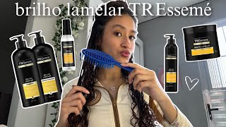 testei a linha brilho lamelar TREssemé no meu cabelo *para ter mais brilho*🌟