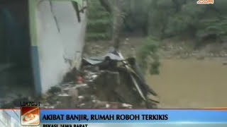 Video Amatir Detik Detik Rumah Ambruk Terkikis Banjir Di Bekasi