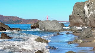 Ocean waves at Mile Rock Beach, Lands End, San Francisco (4K)