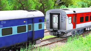 LHB RED COUPLING ICF BLUE COACH | BUMPY RAILROAD | TRAIN SIMULATOR 2022 | RAILROAD