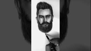 Charcoal Beard Drawing @brustro_official  200 GSM paper #shorts #beard