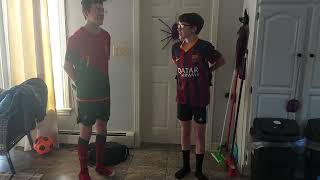 Kalen Trying On His New Ronaldo Jersey/Shorts