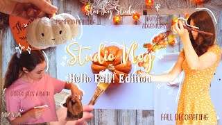 Studio Vlog - Hello Fall! - Pumpkin Painting, Autumn Decorating, Order Packing - Cozy Sticker Shop