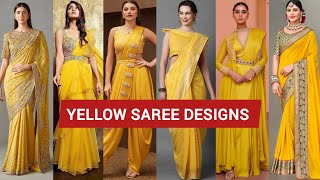 Beautiful Yellow Saree Collection | Yellow Saree Designs For Haldi and Mayoun | Saree Designs 2024