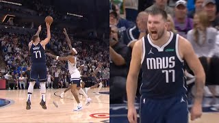 Luka Doncic insane dagger logo 3 and says "that's what I f**king do" vs Timberwolves