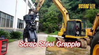 nm400 wear resistant steel hydraulic grab scrap metal grapple 360 degree rotating