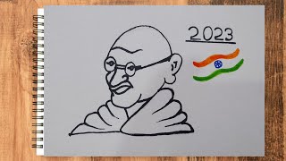 Most Easy Gandhiji Drawing #mahatmagandhidrawing #easydrawing