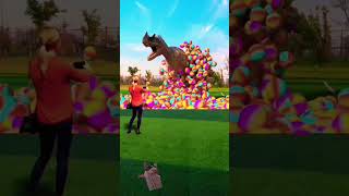 Dinosaur satisfying video with colourful balls #asmr #fwm #satisfying