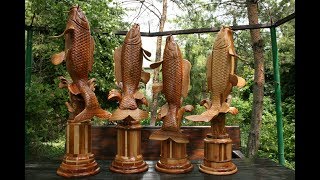 carp made of wood/Создание кубка из дерева  для МКТ "Карп Элит 2018"