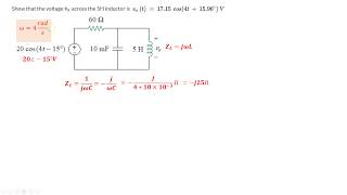 Sinusoidal Analysis Voltage Divider Example