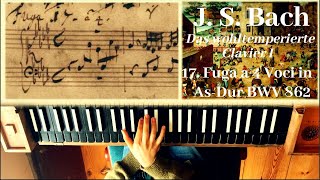 J. S. Bach on clavichord: WTC I Fugue No. 17 in A-flat Major (WTK I As-Dur) BWV 862