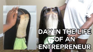 DAY IN THE LIFE OF AN ENTREPRENEUR | CUSTOM WIG MAKING & NEW INVENTORY! |SIMPLY CINN