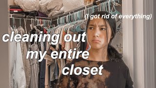 cleaning out my entire closet | closet cleanout  2020