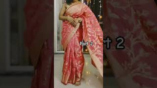 Part 2 - Pink Chanderi saree with Golden Readymade sleeveless blouse | How to drape a saree? #saree