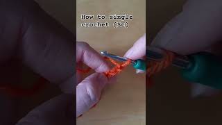 How to single crochet. Sc stitch also known as double crochet in UK terms #crochetforbeginners