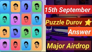 15 September puzzle durov Major | Major Daily combo card answer 15 September । Major combo