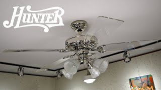 Hunter Summer Breeze Ceiling Fan | Custom Polished Nickel Finish | Studio Remake/Update