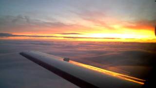 Citation Mustang. Sunset approach and landing in Paris, Le Bourget (LFPB)