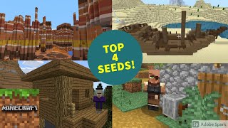 TOP 4 SEEDS for Minecraft Bedrock 1.16!! Mesa |Village| Witch Hut| Shipwreck Seeds for MC! [EPIC]